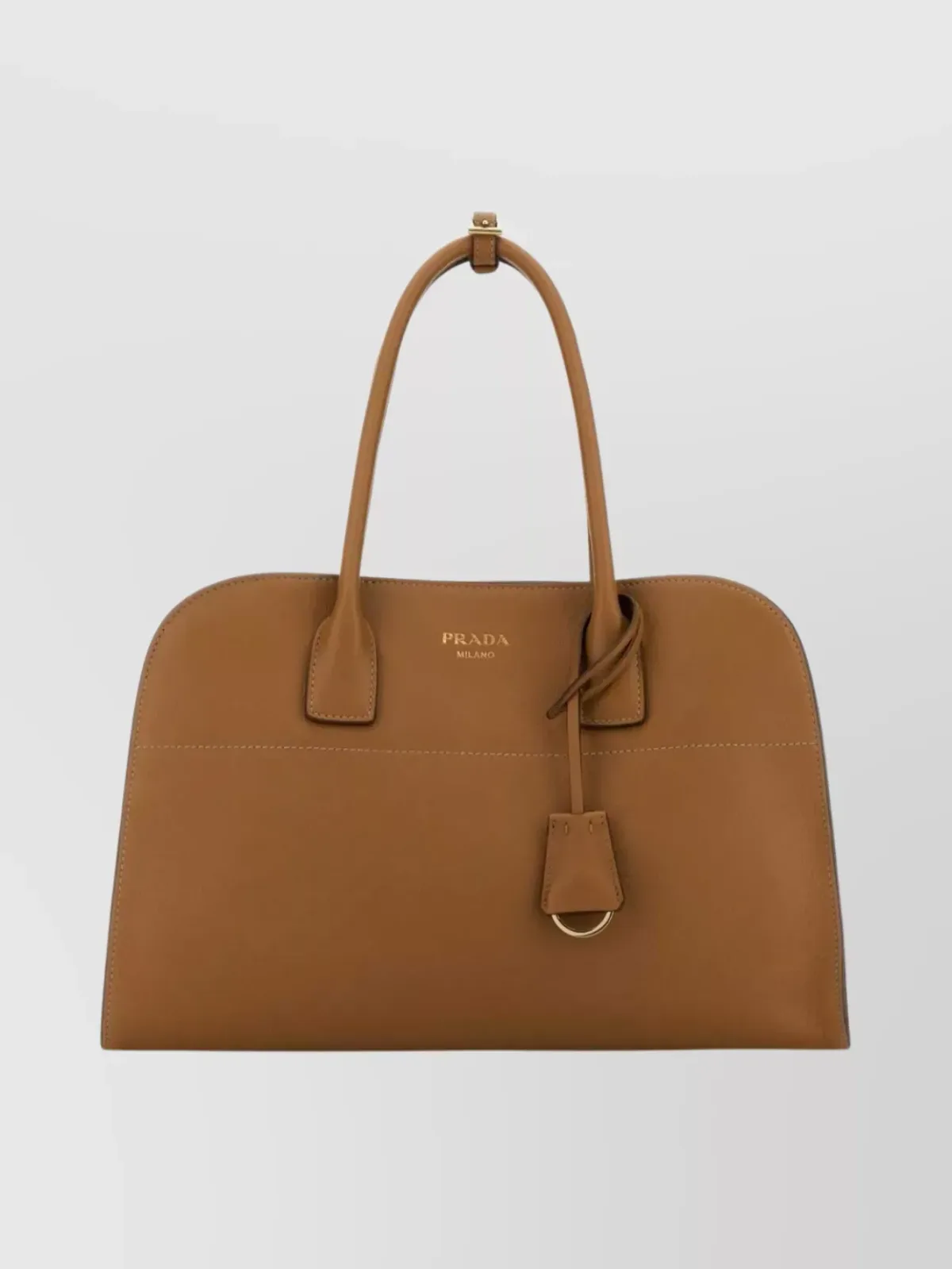 Prada Medium Leather Top Handle Bag in Camel, photo 1