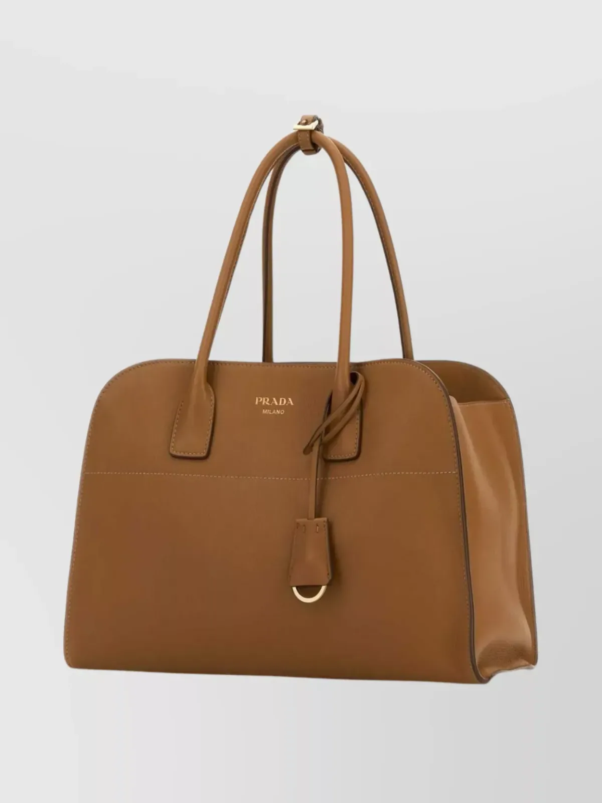 Prada Medium Leather Top Handle Bag in Camel, photo 2