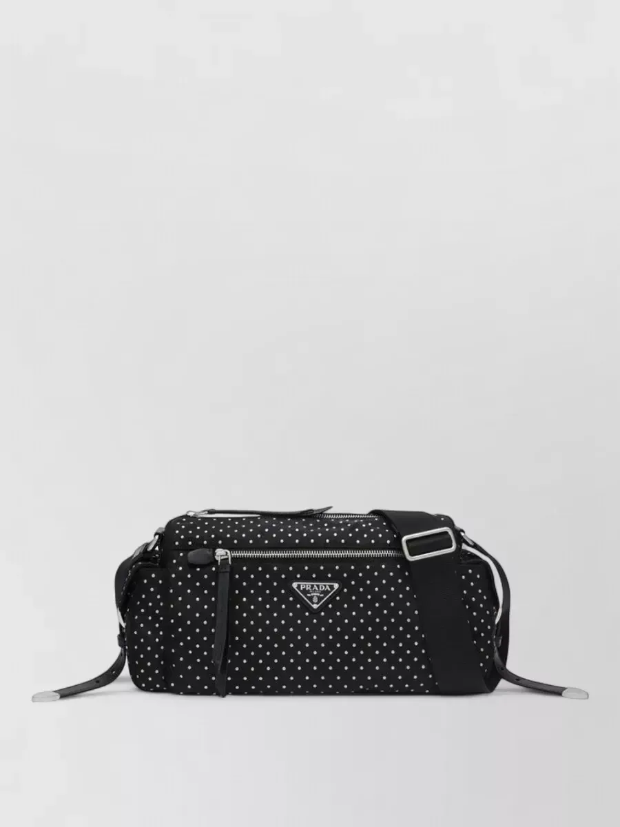Prada Re-Edition Polka Dot Re-Nylon Shoulder Bag in Black