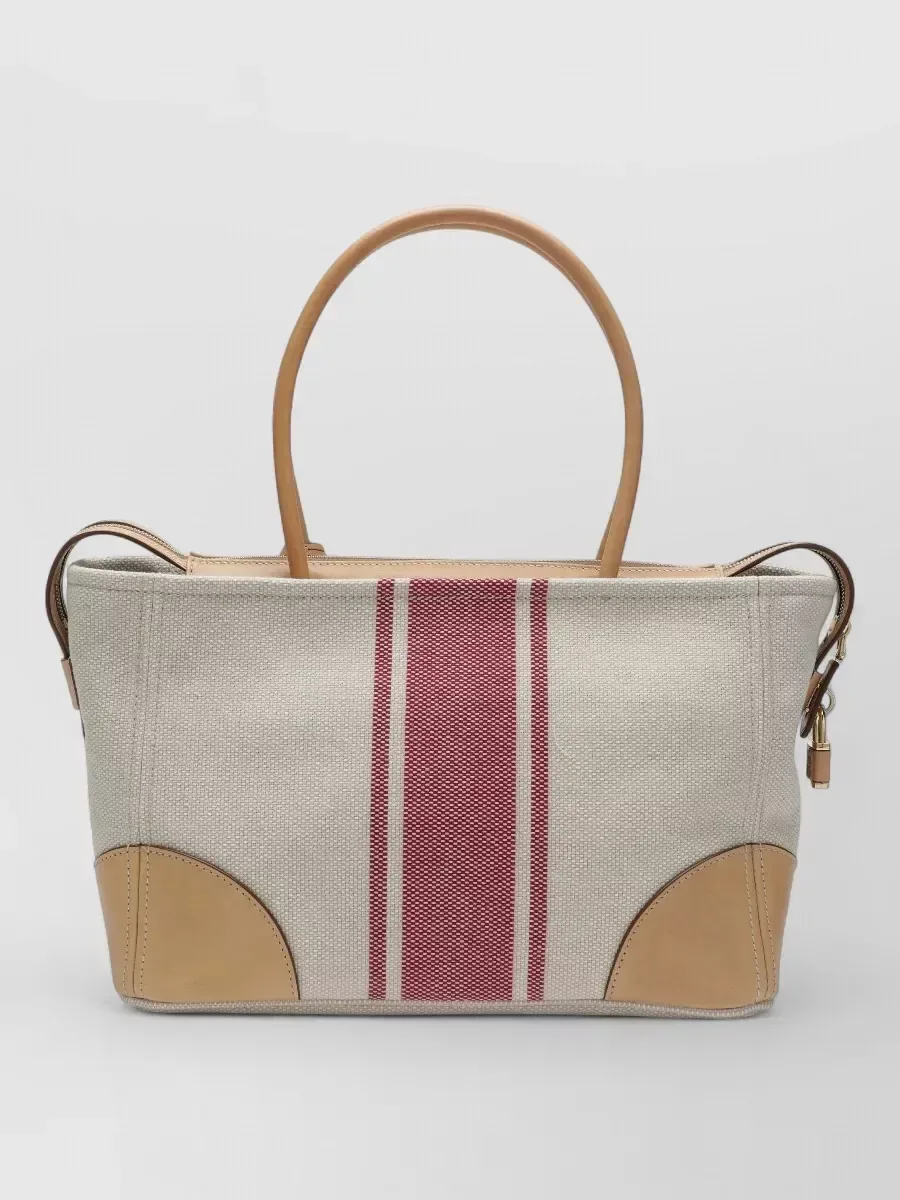Prada Tote Bag gestreift in Beige, Foto 2