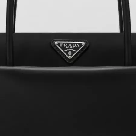 Prada Top Handle Bucket Bag in Black, detail