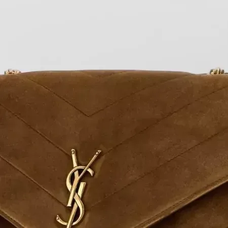 Saint Laurent Loulou Medium in marrone, dettaglio
