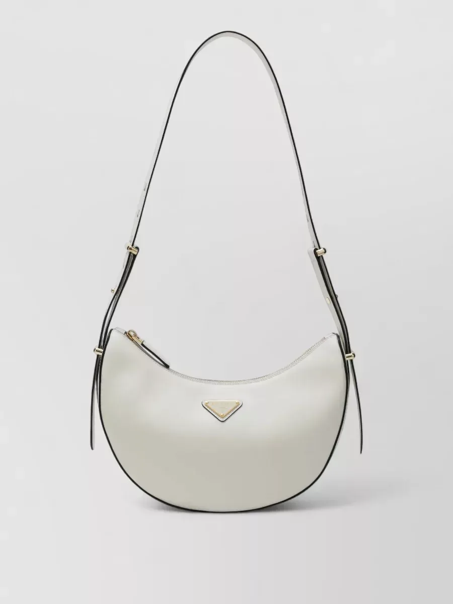 Prada Logo Plaque Shoulder Bag in White, photo 1