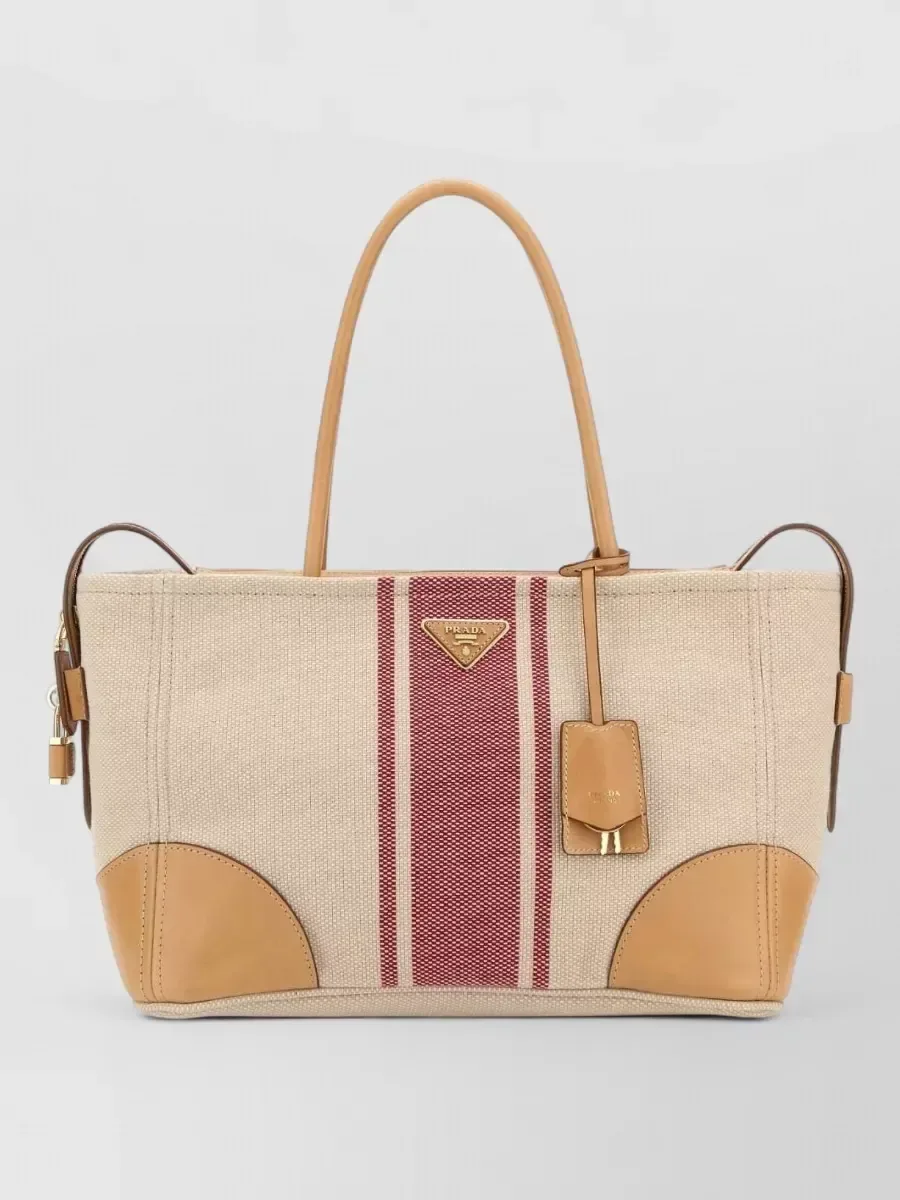 Prada Large Canvas Tote in Beige, photo 2