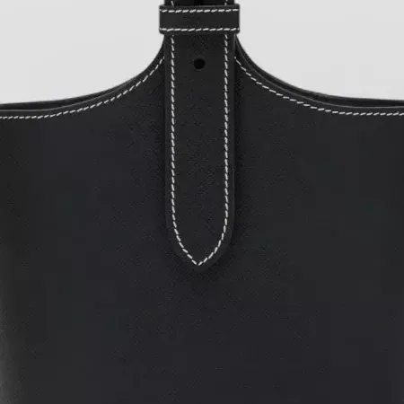 Prada Contrast Stitch Bucket Bag in Black, detail