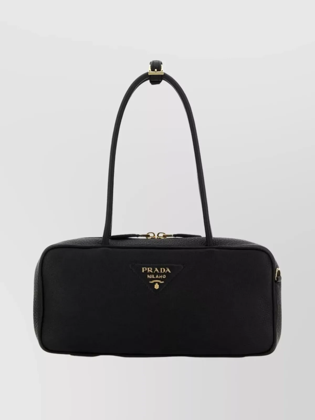 Prada Deer Leather Double Handle Bag in Black, photo 1