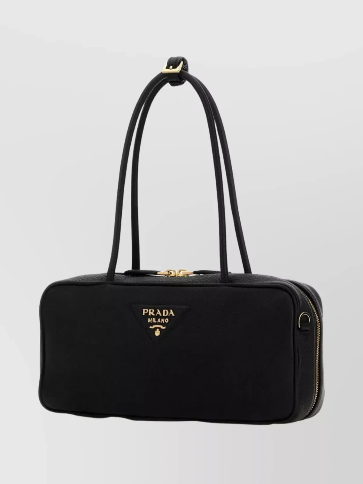 Prada Deer Leather Double Handle Bag in Black, photo 2