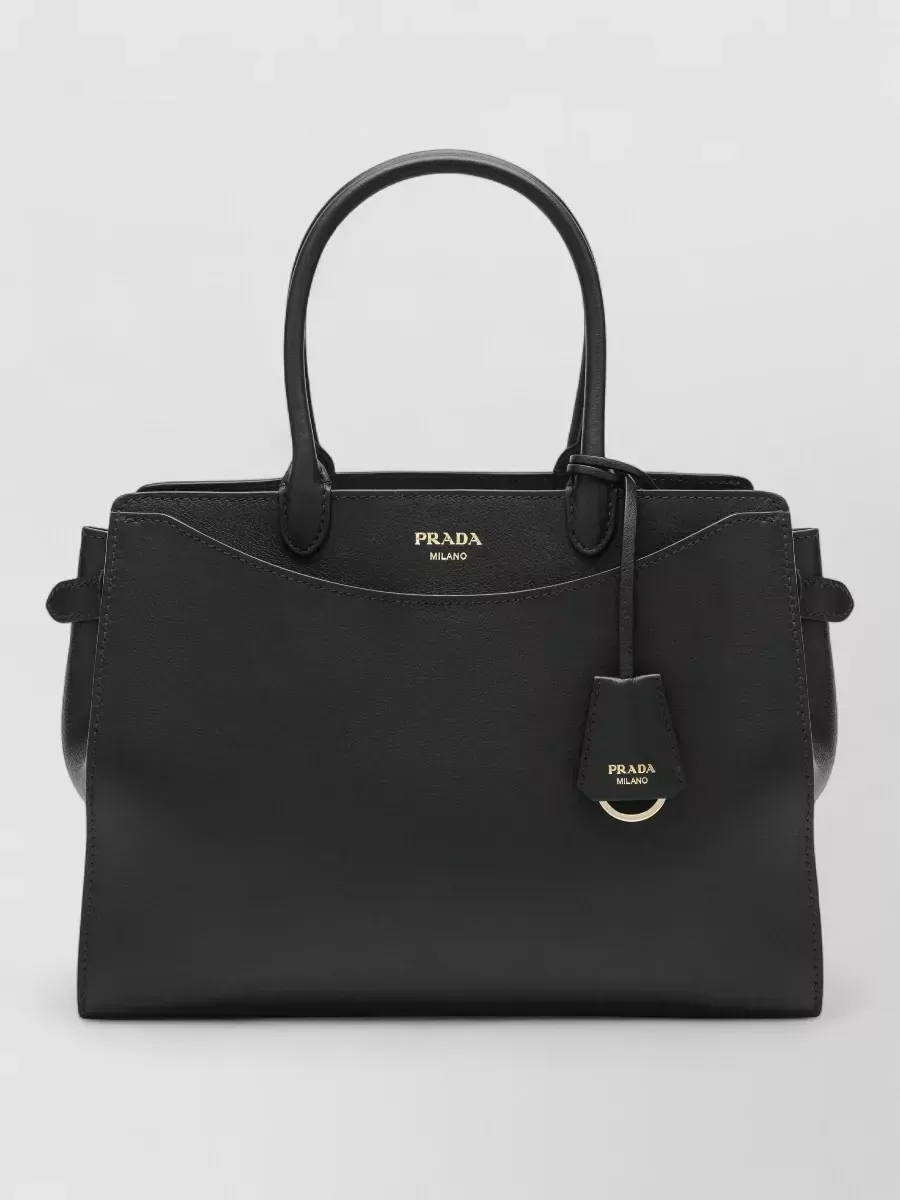 Prada Top Handle Bag with Charm in Black, photo 1