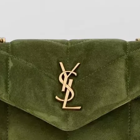 Saint Laurent Loulou Puffer Toy in Green, detail