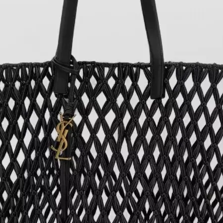 Saint Laurent Beaded Tote in Black, detail