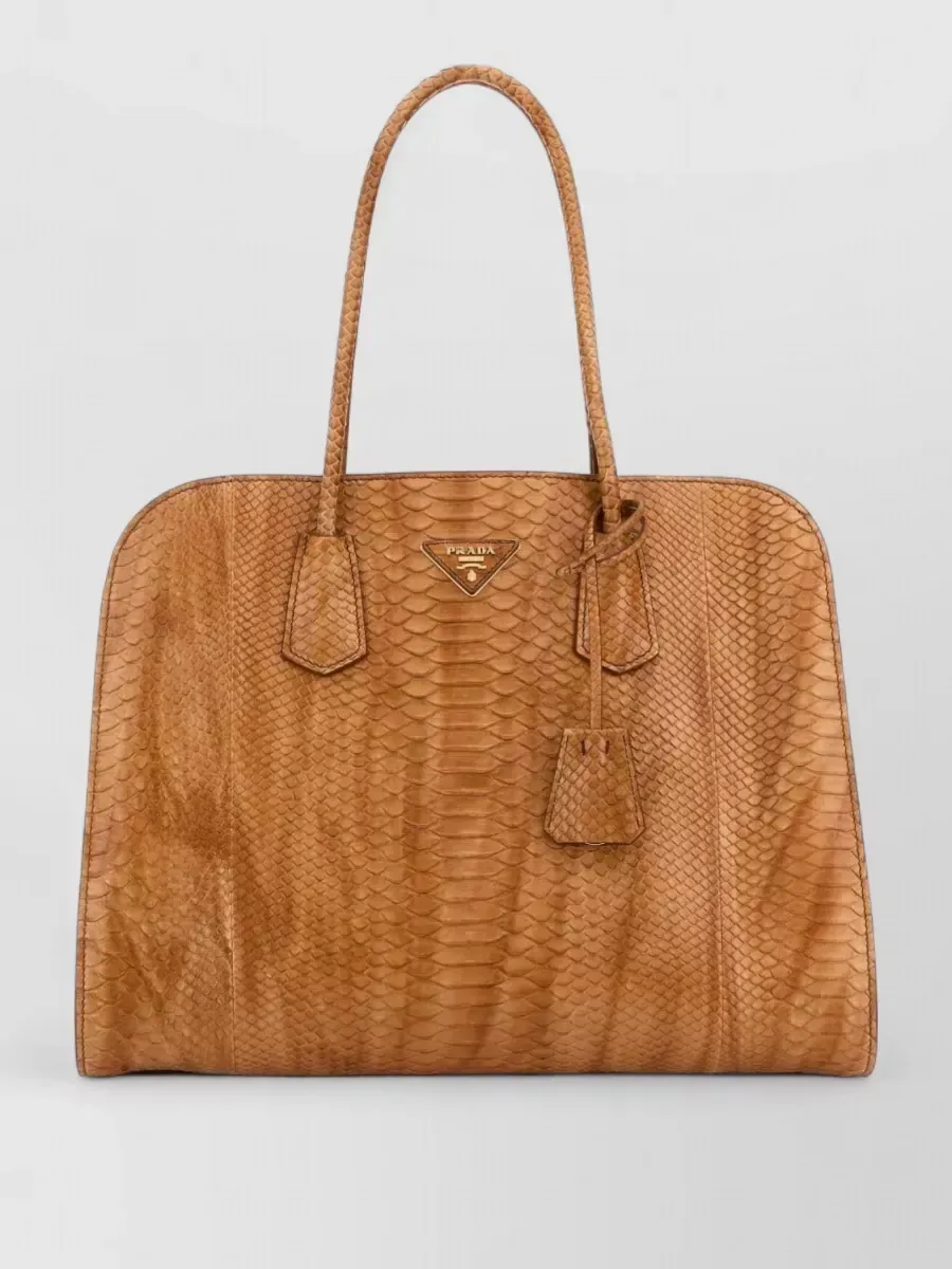 Prada Python Top Handle Bag in Brown, photo 1