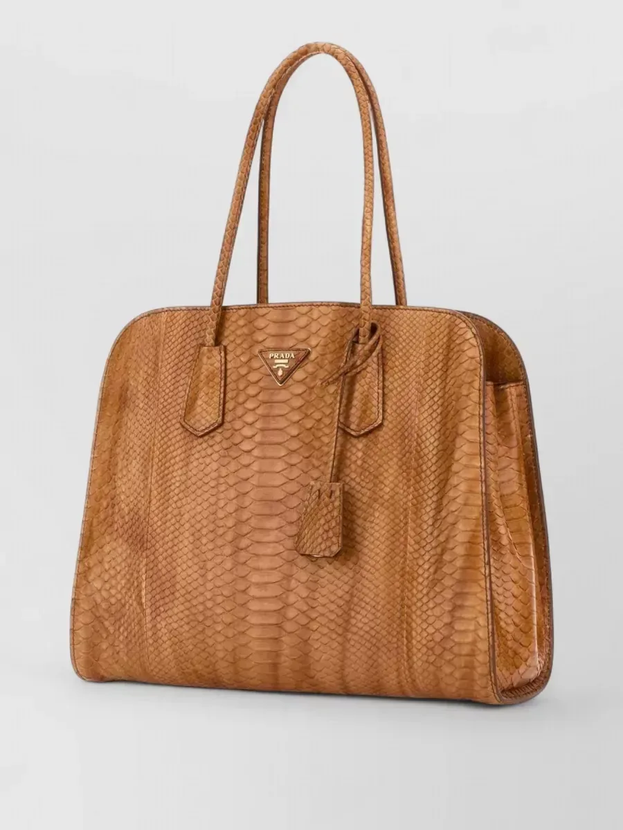 Prada Python Top Handle Bag in Brown, photo 2