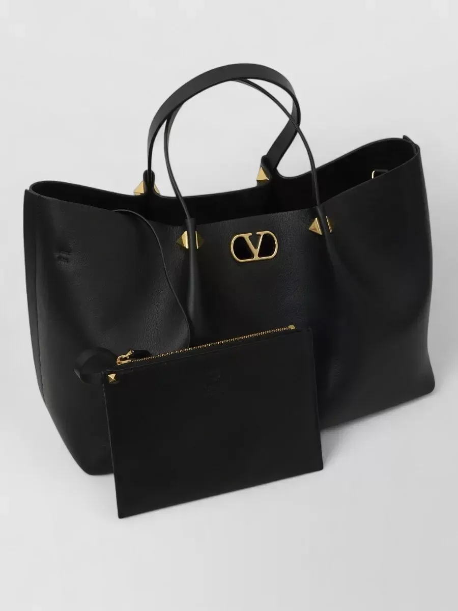 Valentino Garavani VLogo Signature Large Tote in Black, photo 1