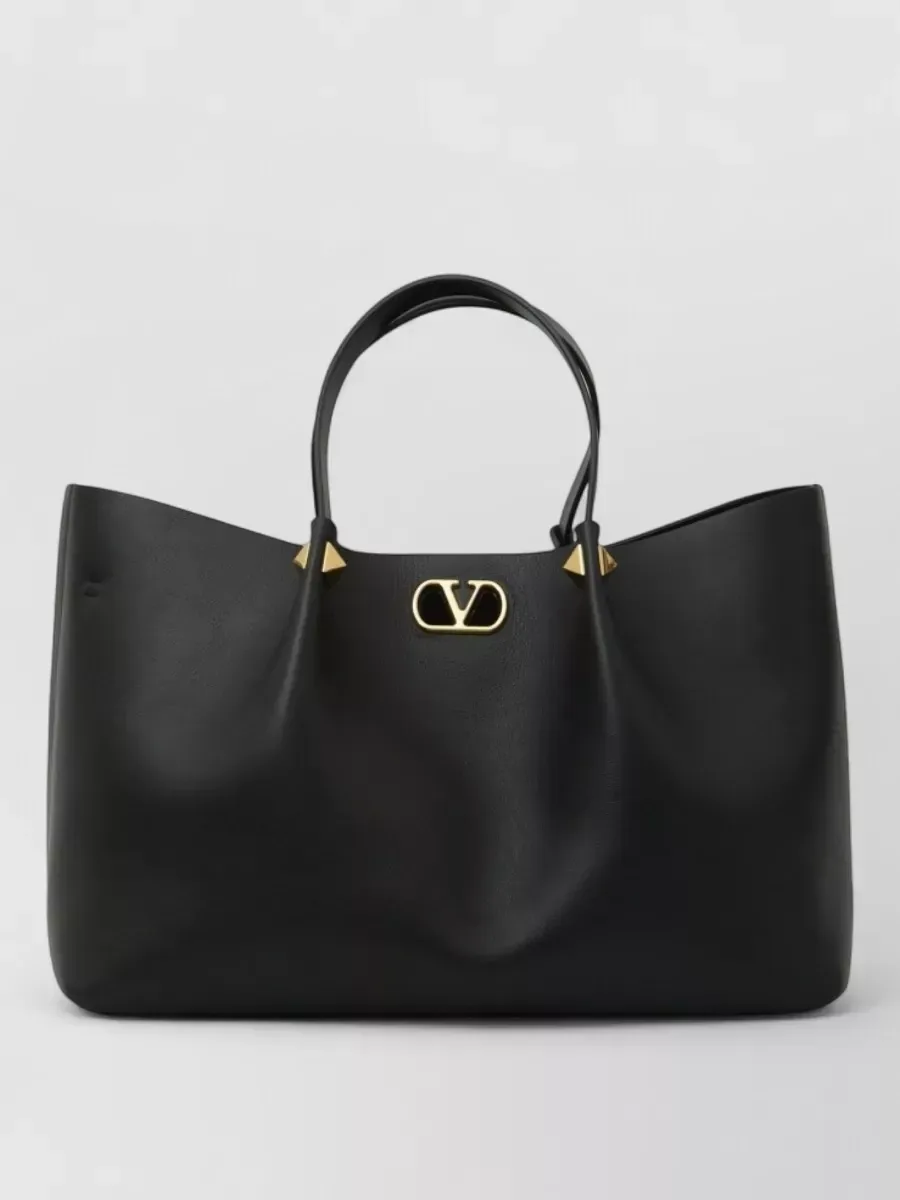 Valentino Garavani VLogo Signature Large Tote in Black, photo 4
