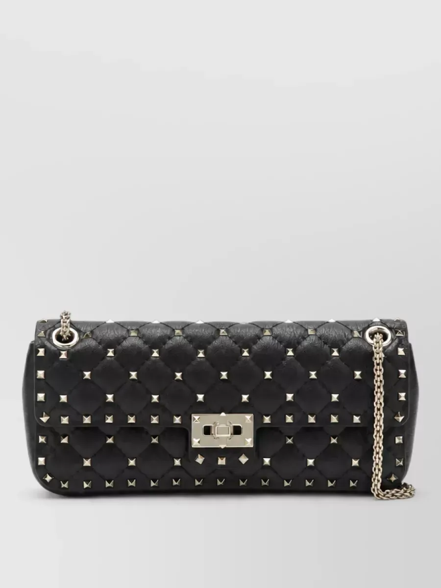 Clutch média Valentino Garavani Rockstud Spike Medium em Preto, foto 2