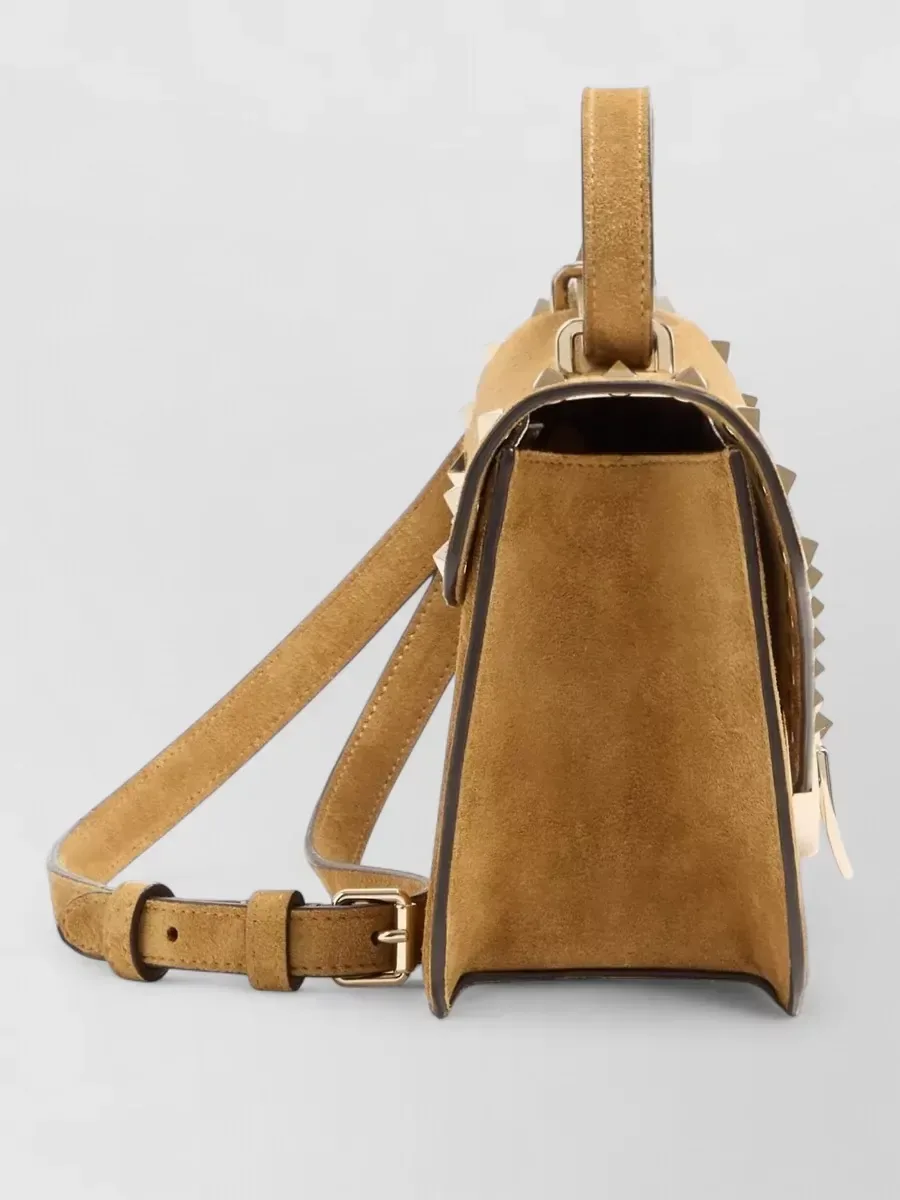 Valentino Garavani Rockstud Spike Schultertasche Small in Braun, Foto 4