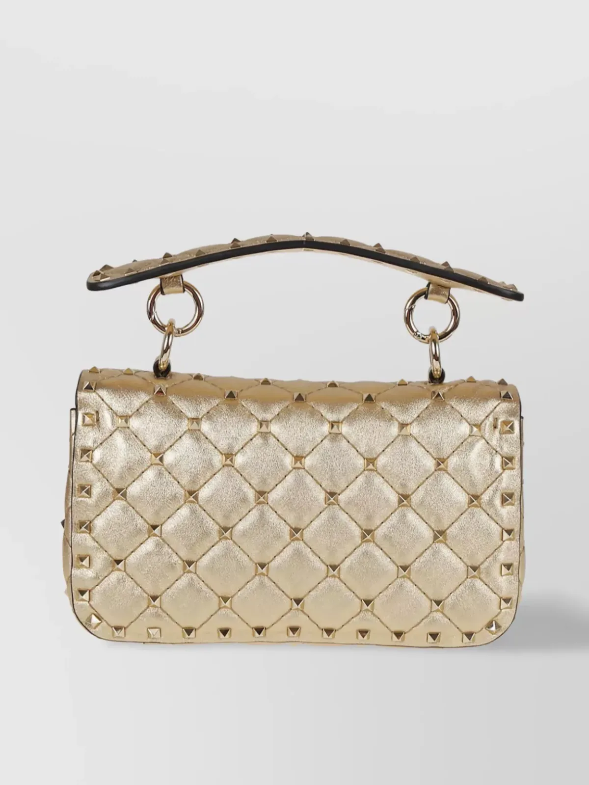 Mala de ombro pequena Valentino Garavani Rockstud Spike em dourado, foto 2