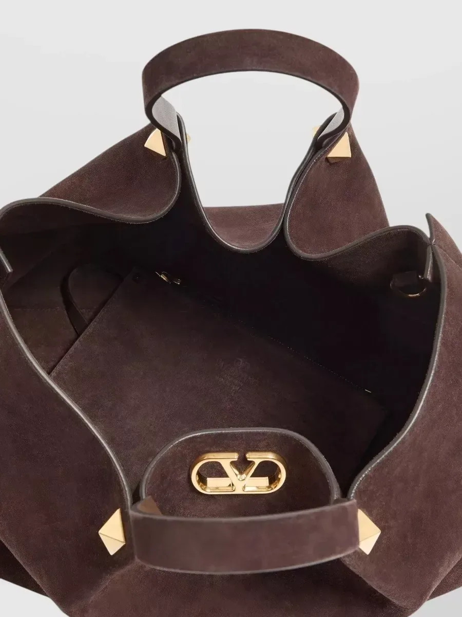 Valentino Garavani Rockstud Spike Tote,棕色,图片 4