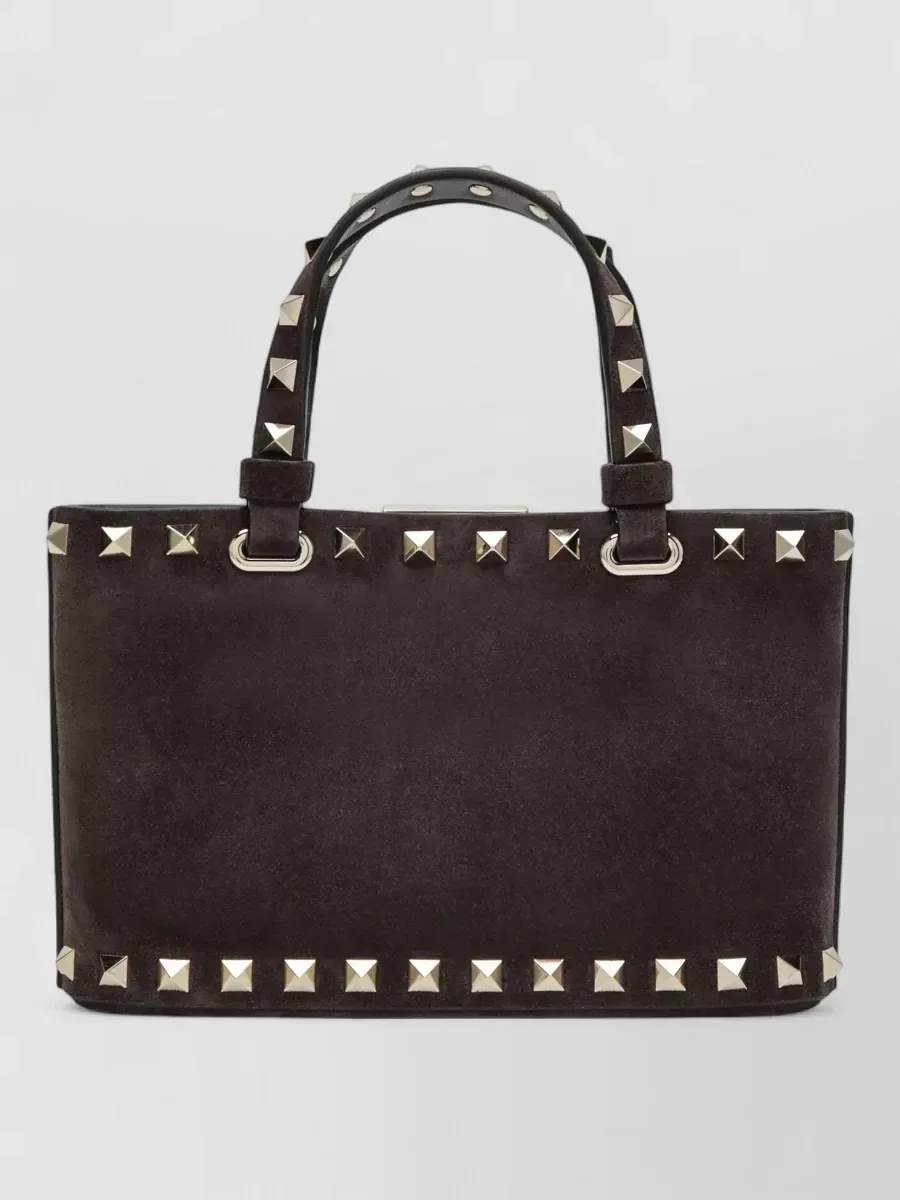 Mini cabas Valentino Garavani Rockstud marron, vue 2