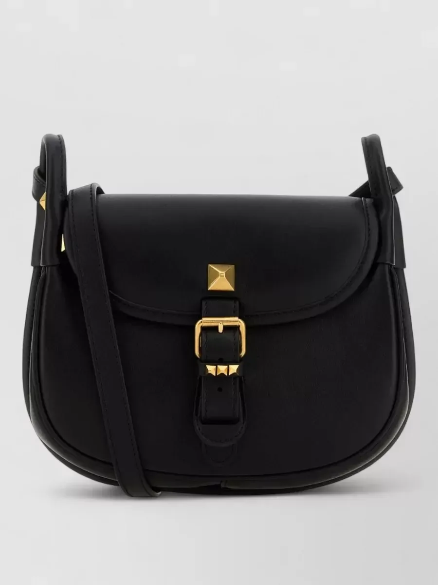 Bolso bandolera Valentino Garavani Studded Buckle Crossbody Bag negro, foto 1