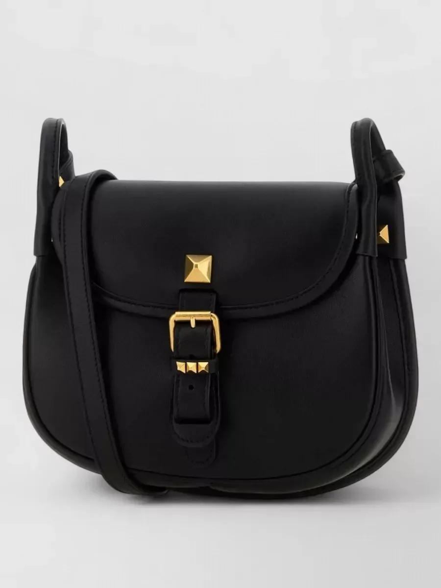 Bolso bandolera Valentino Garavani Studded Buckle Crossbody Bag negro, foto 2