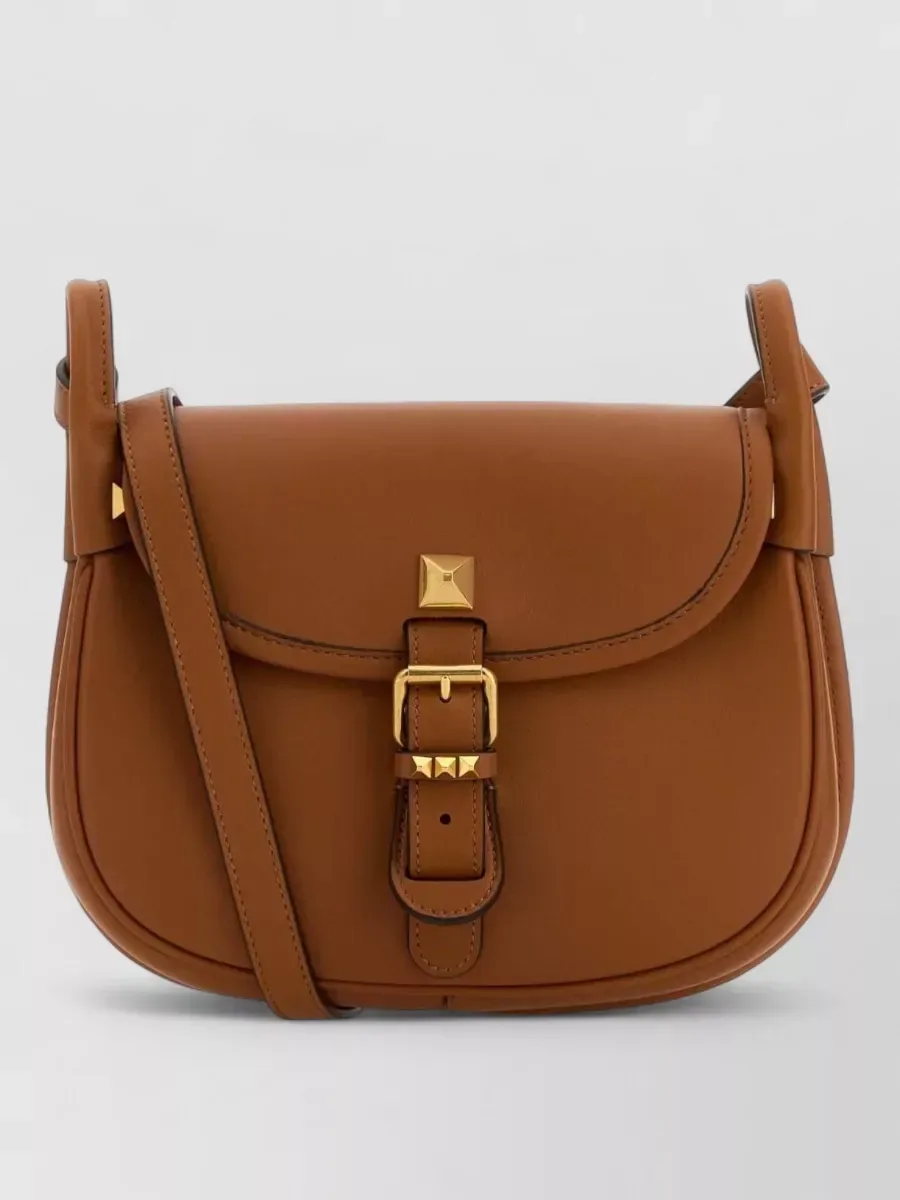 Bolso bandolera Valentino Garavani Studded Buckle Crossbody Bag camel, foto 1