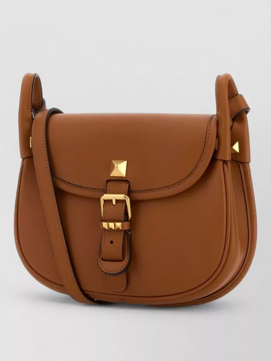 Bolso bandolera Valentino Garavani Studded Buckle Crossbody Bag camel, foto 2