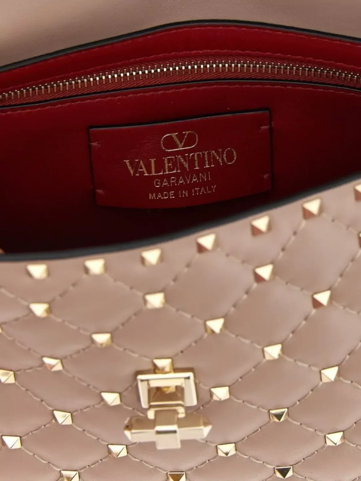 Sac Valentino Garavani Rockstud Spike beige, vue 4