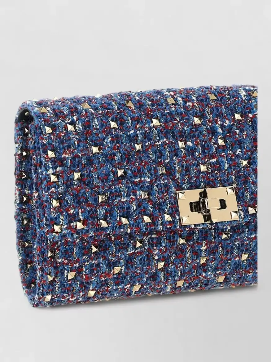 Clutch Valentino Garavani Rockstud Spike Clutch azul, foto 2