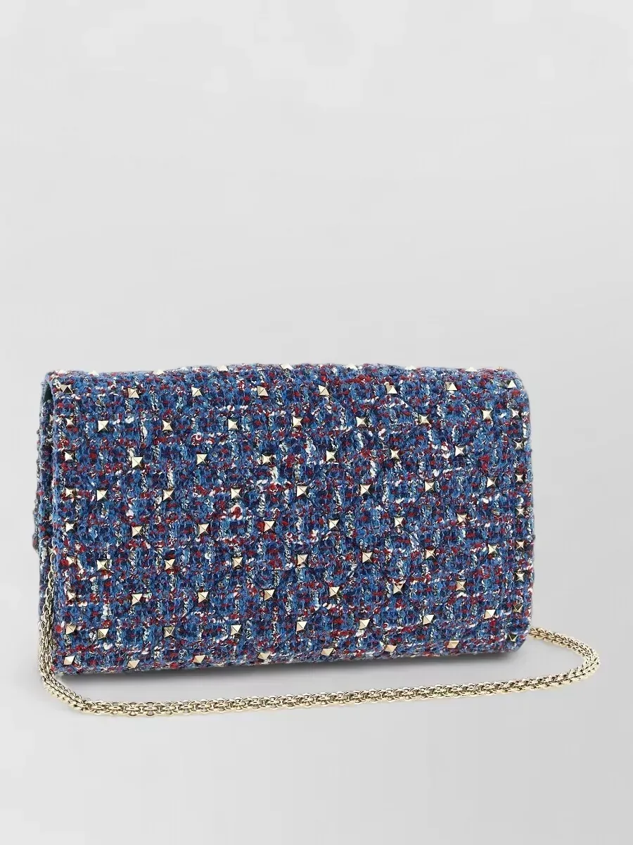 Clutch Valentino Garavani Rockstud Spike Clutch azul, foto 3