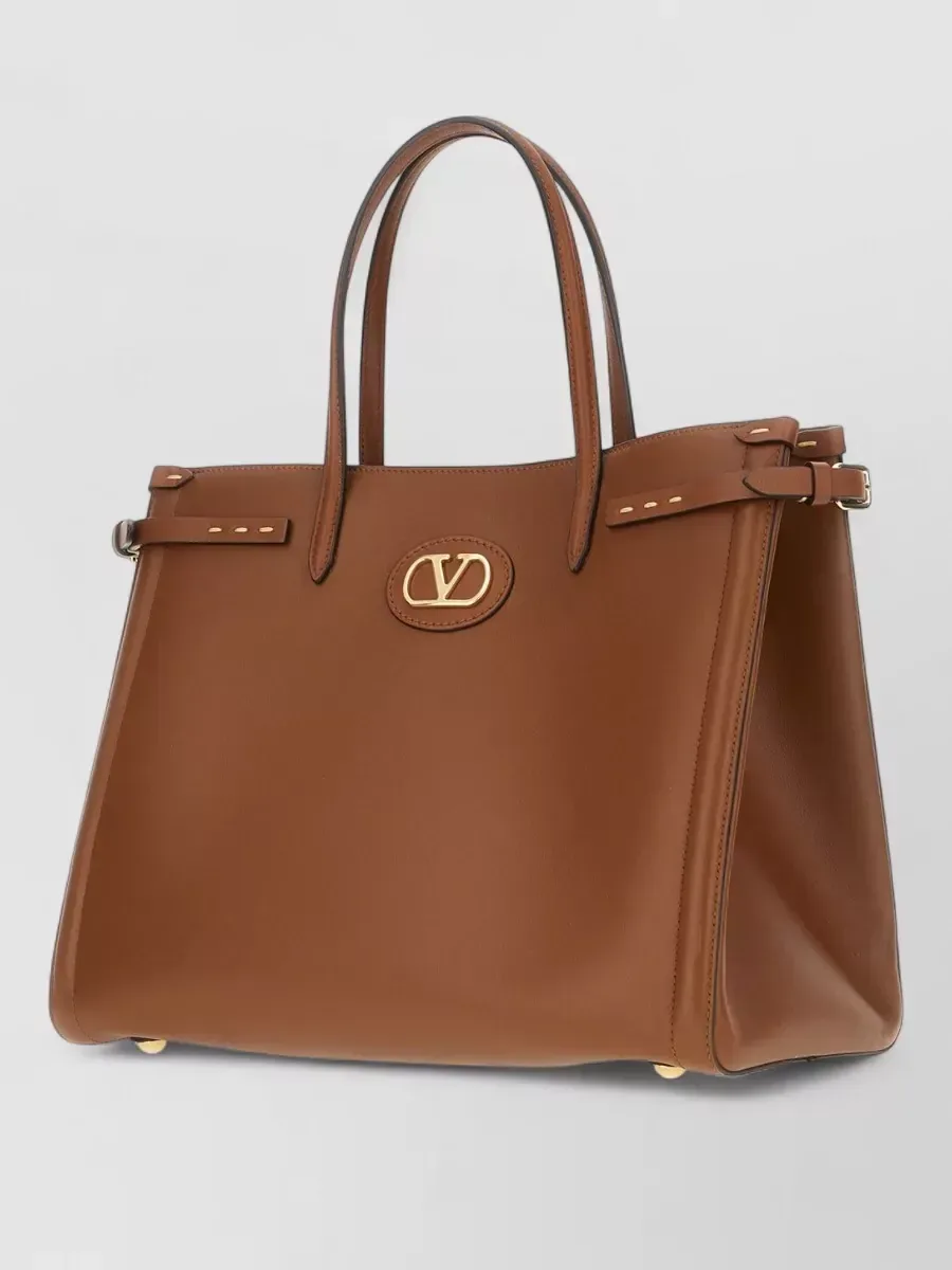 Cabas Valentino Garavani VLogo Signature marron, vue 3