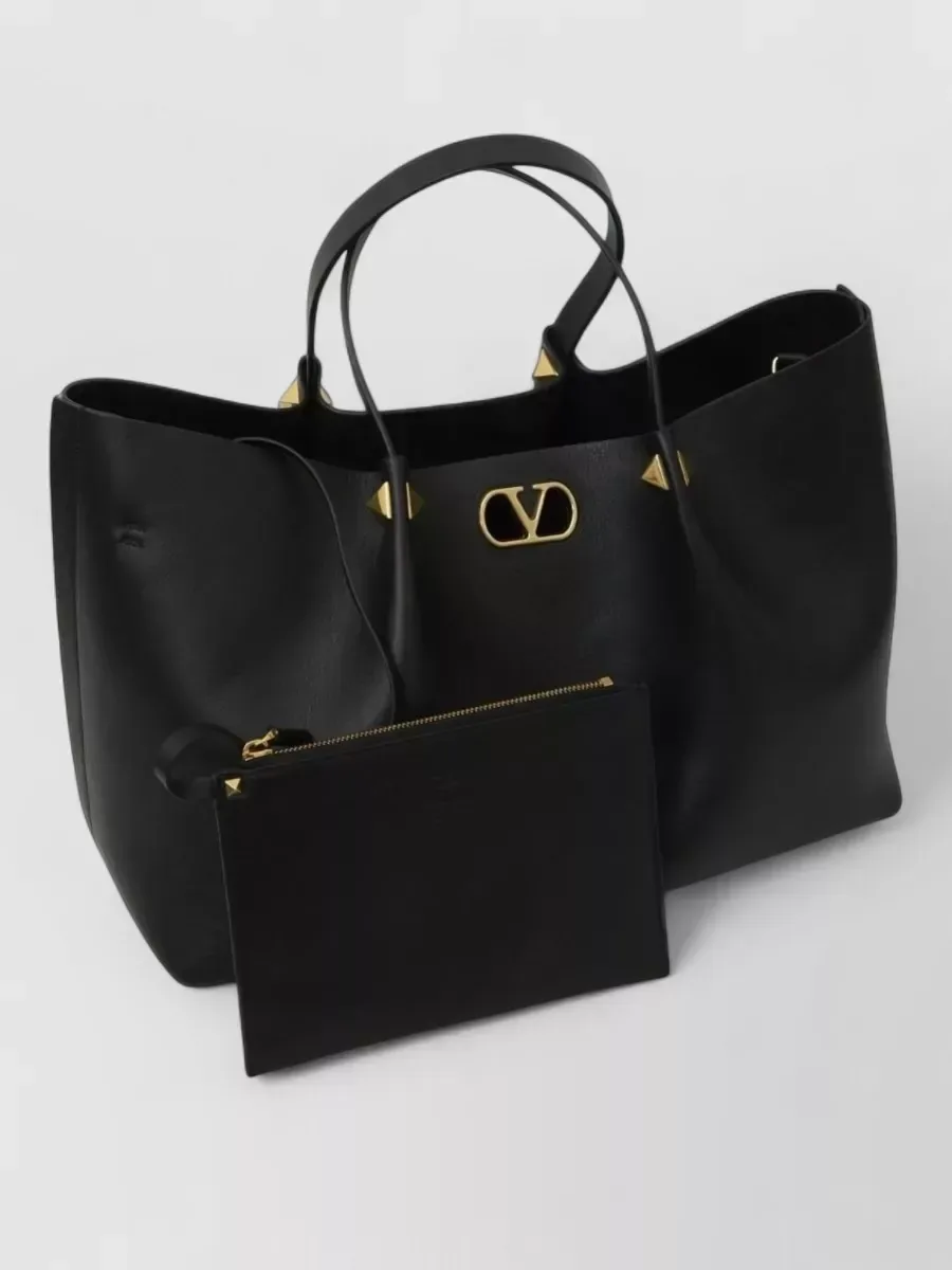 Valentino Garavani VLogo Signature Large Tote,黑色,图片 1