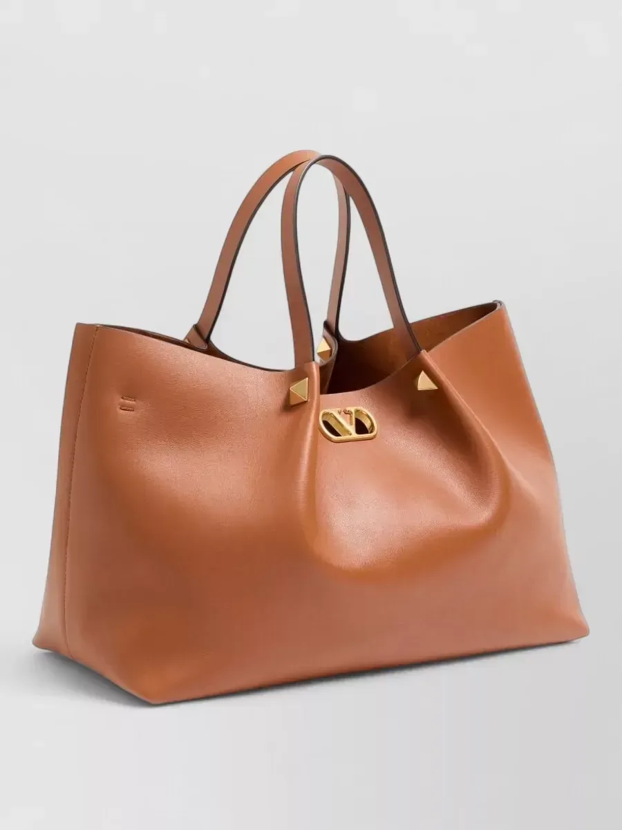 Valentino Garavani VLogo Signature Large Tote,棕色,图片 3
