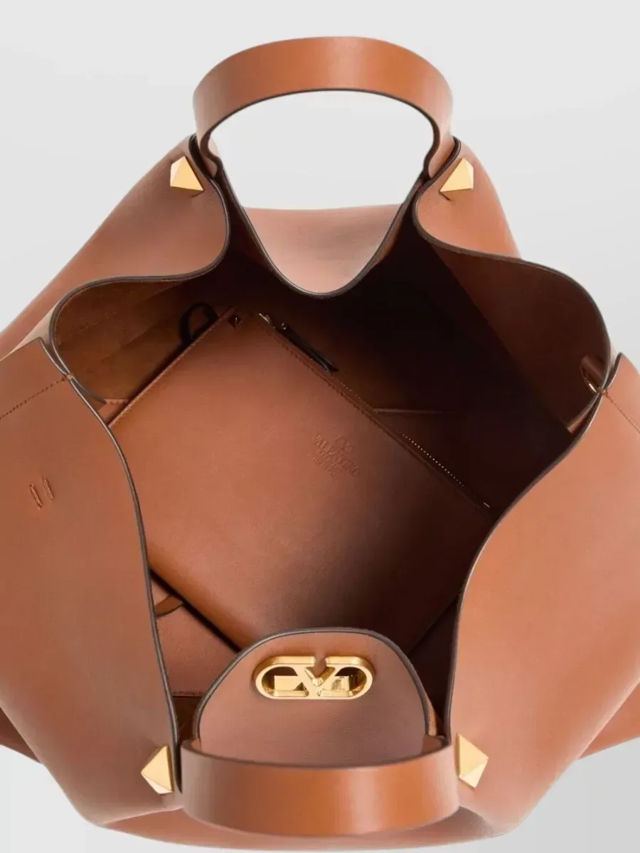Valentino Garavani VLogo Signature Large Tote,棕色,图片 4
