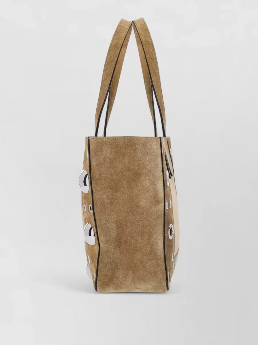Mala shopper Valentino Garavani com studs em bege, foto 4