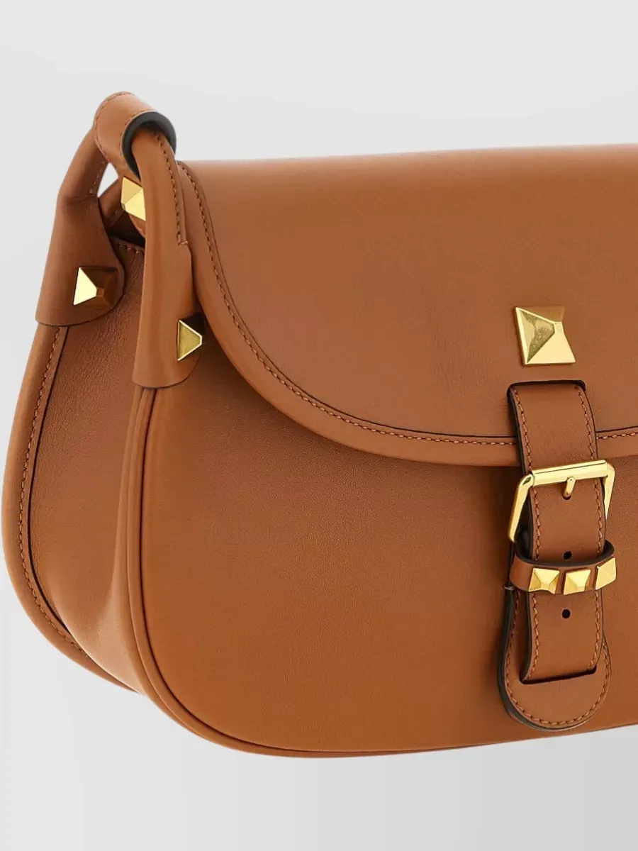 Borsa a spalla Valentino Garavani Studded Buckle Flap in Marrone, foto 3