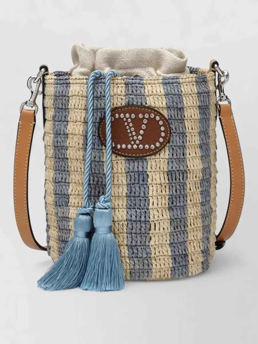 Valentino Garavani VLogo Signature Small Bucket Bag in Beige, photo 1