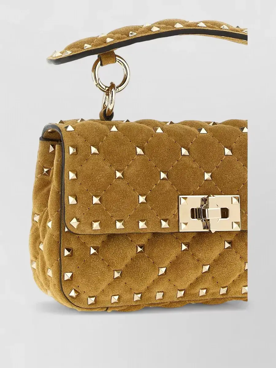 Valentino Garavani Rockstud Spike Small Clutch em Castanho, foto 1