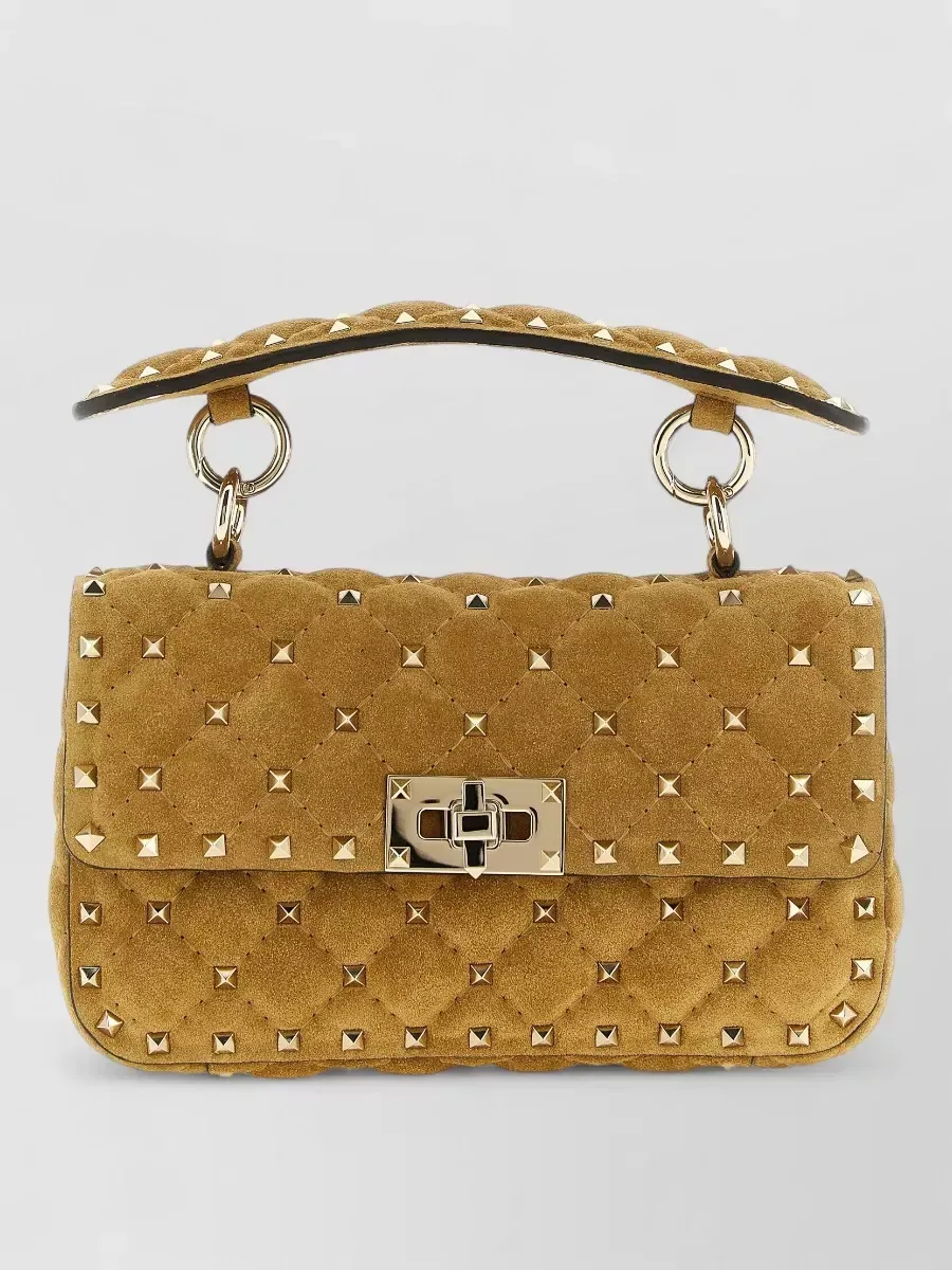 Valentino Garavani Rockstud Spike Small Clutch em Castanho, foto 2