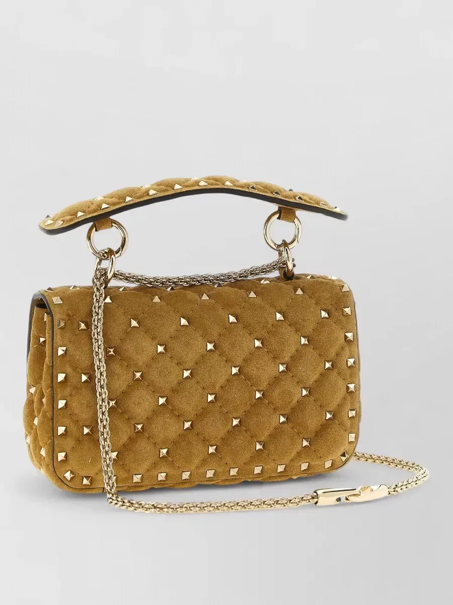 Valentino Garavani Rockstud Spike Small Clutch em Castanho, foto 3