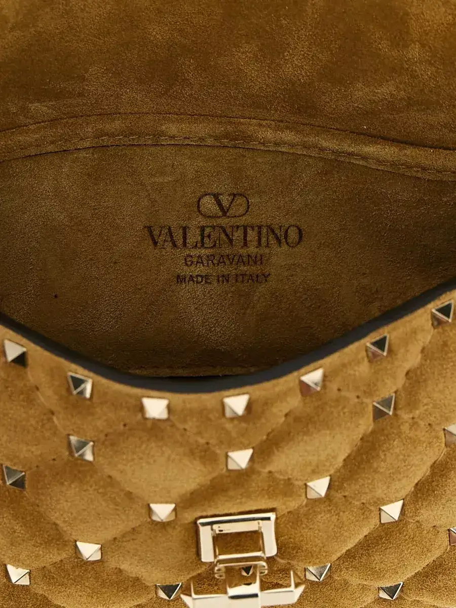 Valentino Garavani Rockstud Spike Small Clutch em Castanho, foto 4