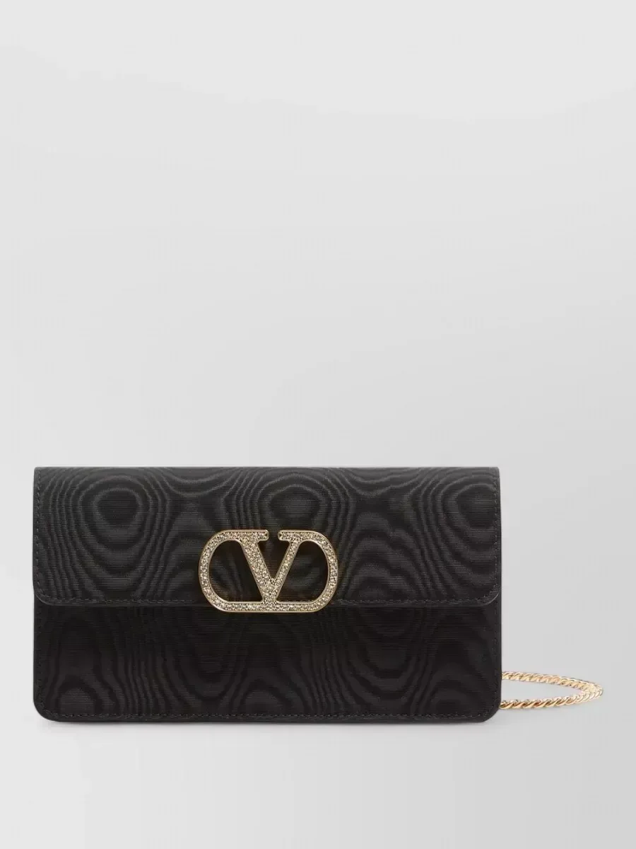 Sac Valentino Garavani en viscose en noir, photo 1