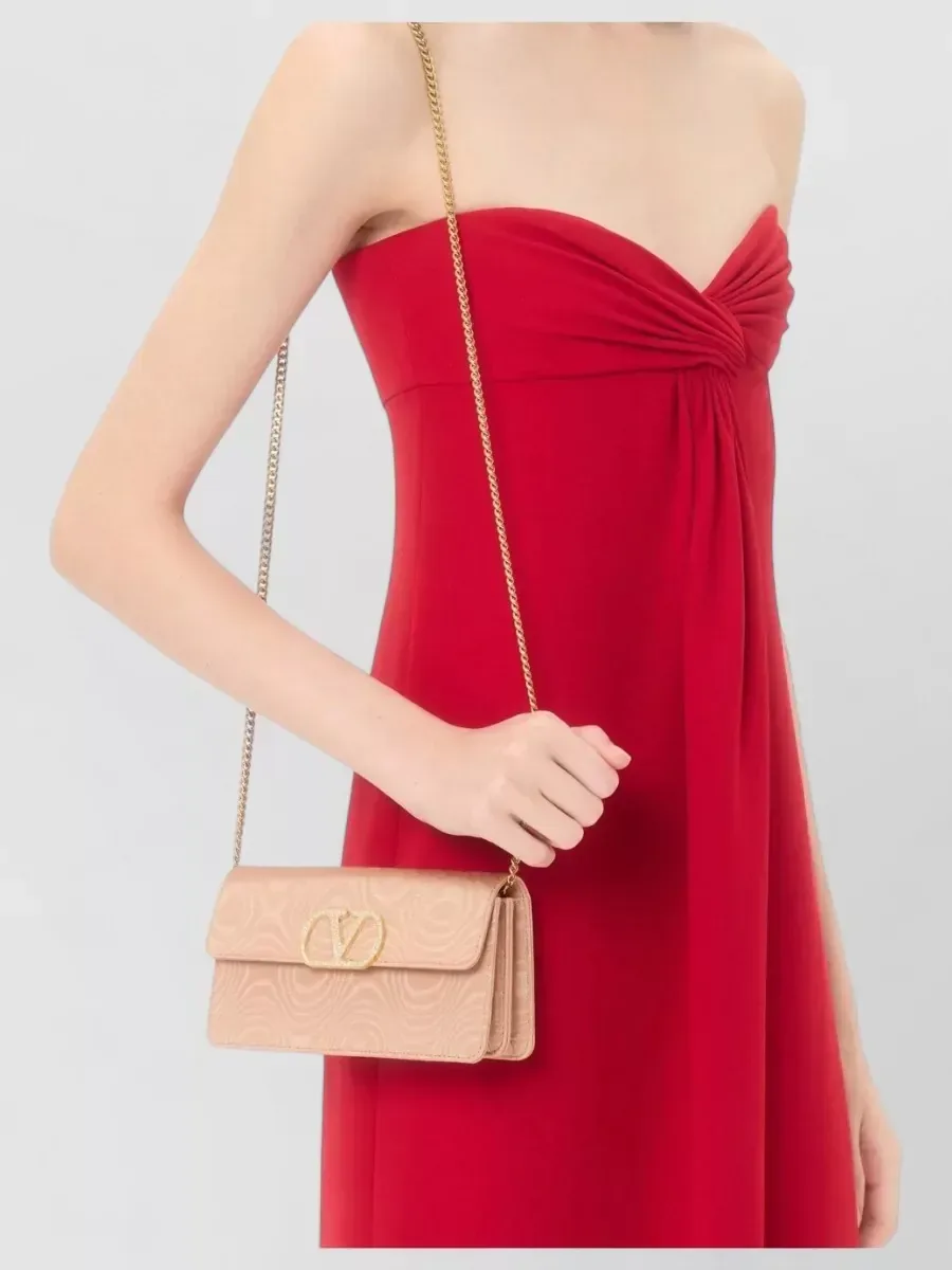 Sac Valentino Garavani en viscose en rose, photo 2