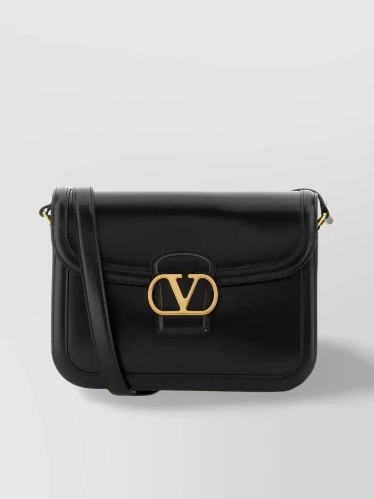 Valentino Garavani Calf Leather Shoulder Bag in Black, photo 1