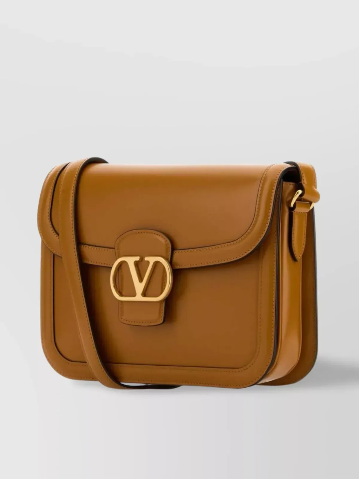 Valentino Garavani Calf Leather Shoulder Bag in Camel, photo 2