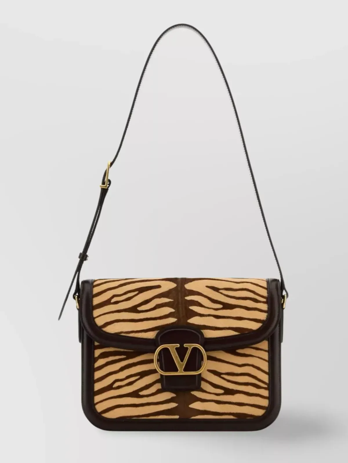 Valentino Garavani Calf Hair and Leather Shoulder Bag in Brown, photo 1