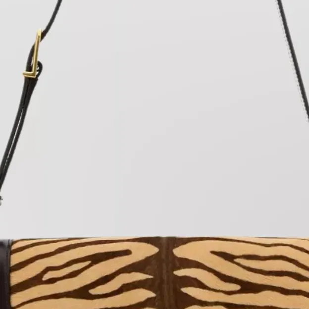 Valentino Garavani Calf Hair and Leather Shoulder Bag in Brown, detail