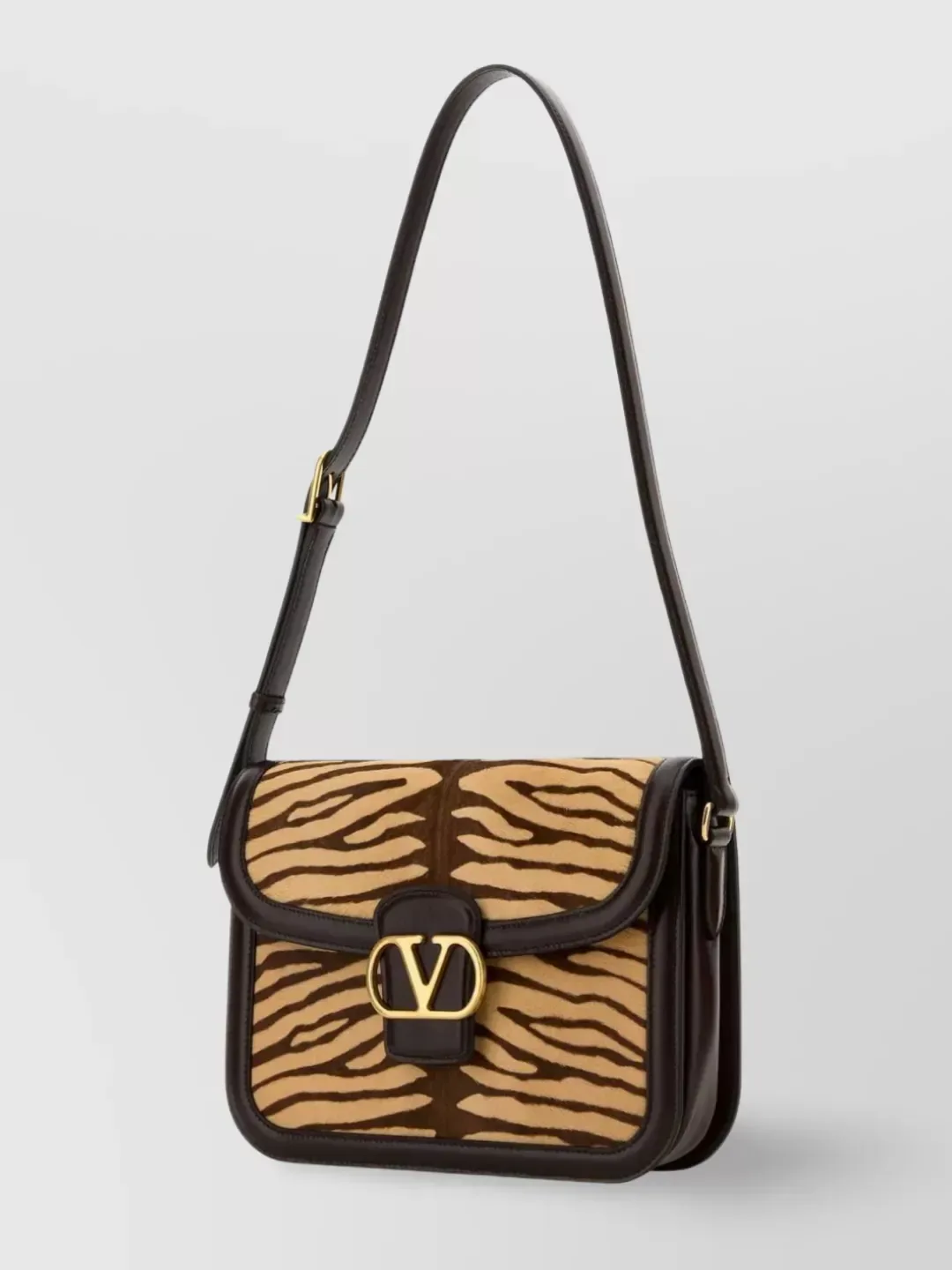 Valentino Garavani Calf Hair and Leather Shoulder Bag in Brown, photo 2