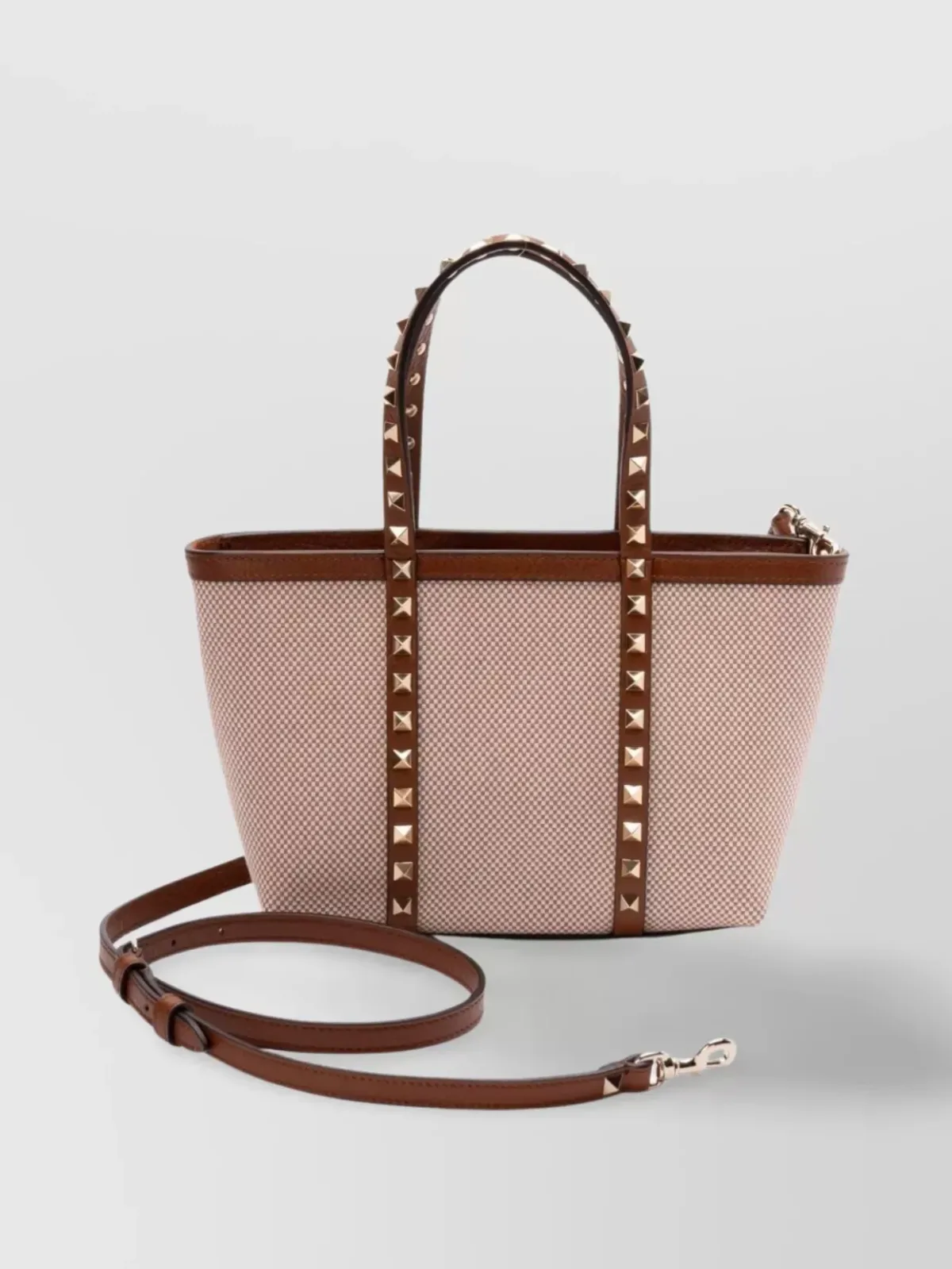Cabas Valentino Garavani Rockstud Spike Small marron, vue 1