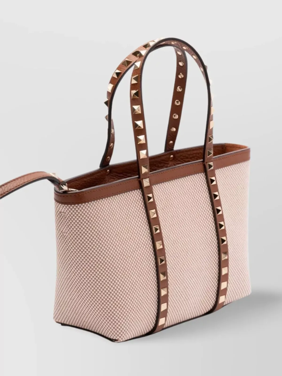Cabas Valentino Garavani Rockstud Spike Small marron, vue 2
